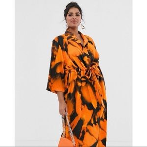 Another Reason Slouch Shirt Dress with Waist Tie. Sz. UK 18